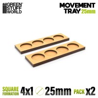 MDF Regimentsbases 25mm 4x1 Skirmish Lines