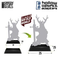 Hollow Bases und Adapter Eckig mit Rand 20mm auf 25mm (20) 2