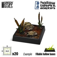 Hollow Bases und Adapter Eckig mit Rand 20mm auf 25mm (20) 3