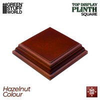 Quadratischer Ausstellungssockel 5x5cm Haselnussbraun