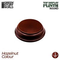 Runder Ausstellungssockel 4x4cm Haselnussbraun