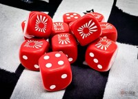Japan Red/White 12x W6 16mm War Dice Set gallery