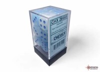 Gemini Pearl Turquoise-White/Blue Luminary 12x 16mm W6 Dice 