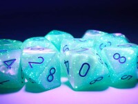 Gemini Pearl Turquoise-White/Blue Luminary 12x 16mm W6 Dice 