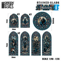 Farbglasfenster Skelette klein 2