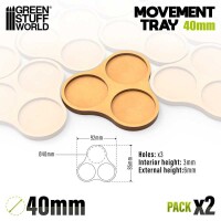 MDF Movement Trays 40mm x3 Skirmish 2