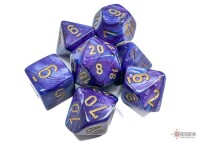 Lustrous Purple/Gold RPG Dice Set gallery
