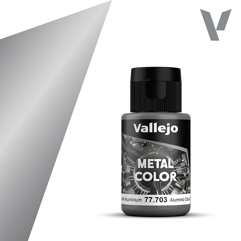 Vallejo Silber Künstlerfarbe + Bastelfarbe, Air Metal Color - Dark Aluminum (77.703) (32 Ml) - Bild 3