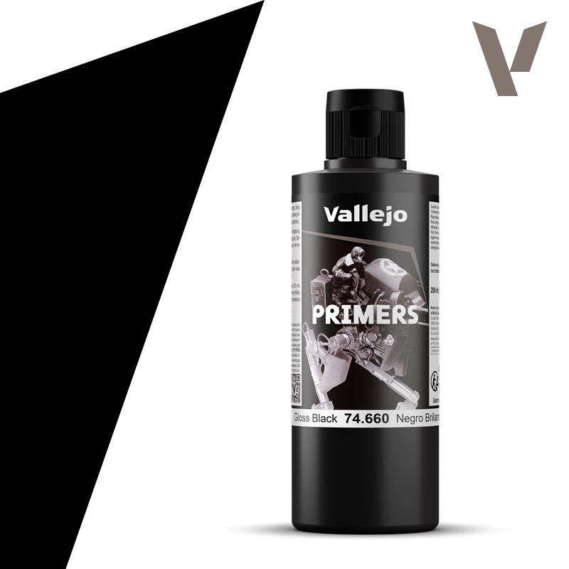 Vallejo Surface Primer Gloss Black 200ml 74.660