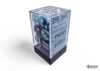 Gemini Black Shell/White 12x 16mm W6 Dice Set 2