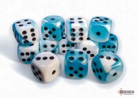 Gemini Teal White/Black 12x 16mm W6 Dice gallery