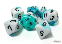 Gemini Teal White/Black RPG Dice Set gallery