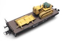 Artitec Planierraupe D7 gelb Eisenbahntransport H0 3