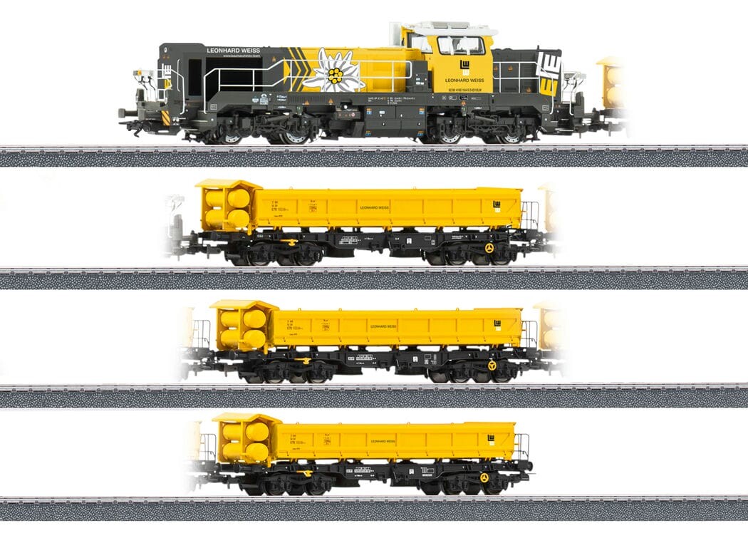 Märklin H0 26180 Zugset ""Bauzug Leonhard Weiss"" Diesellok DE 18 + Zweiseitenkipp - Image 7