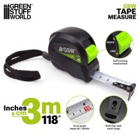 GSW Maßband in Zentimeter und Zoll 3m / 118" 3