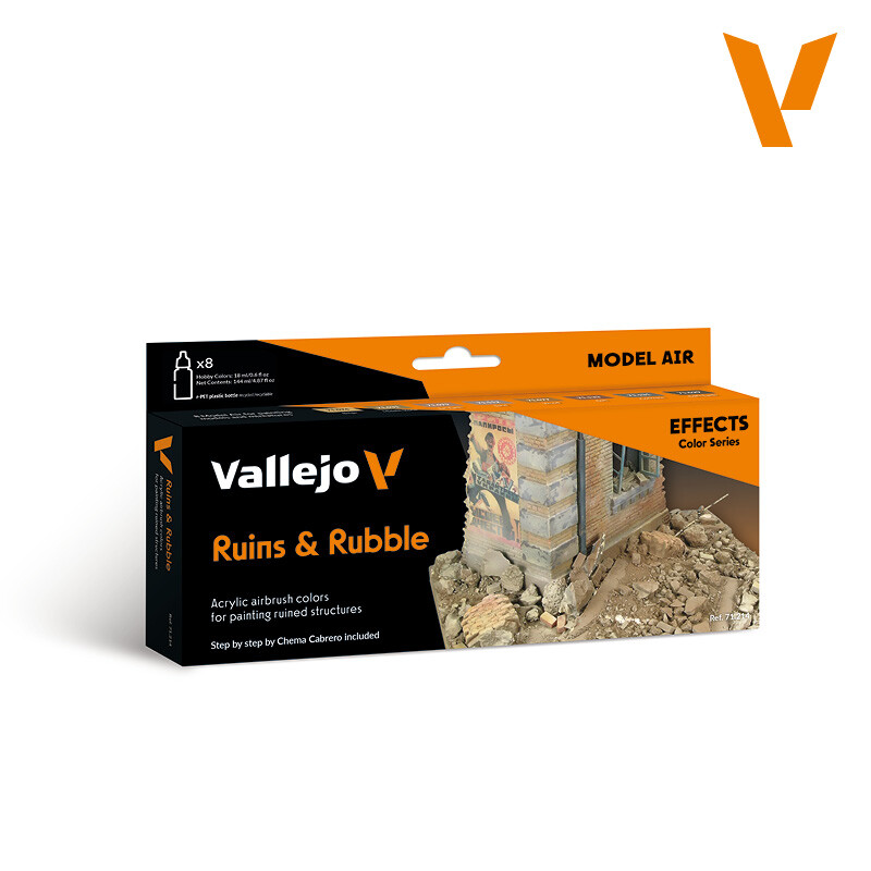 brandneu Vallejo Farb-Set, Ruinen und Trümmer, 8 x 17 ml Model Air 71214 - Bild 3