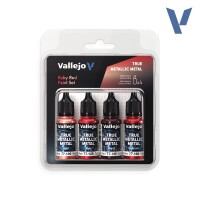 Vallejo True Metallic Metal Ruby Red Paint Set (4) 2
