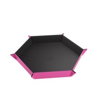 Gamegenic Magnetic Dice Tray Hexagonal Black & Pink 2