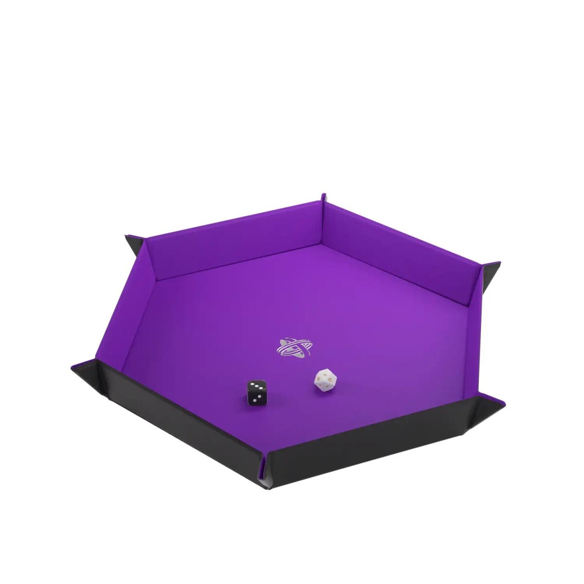 Schwarz/Lila Gamegenic Magnetic Dice Tray Hexagonal Black & Purple