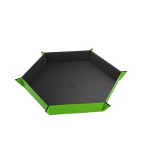 Gamegenic Magnetic Dice Tray Hexagonal Black & Green 2
