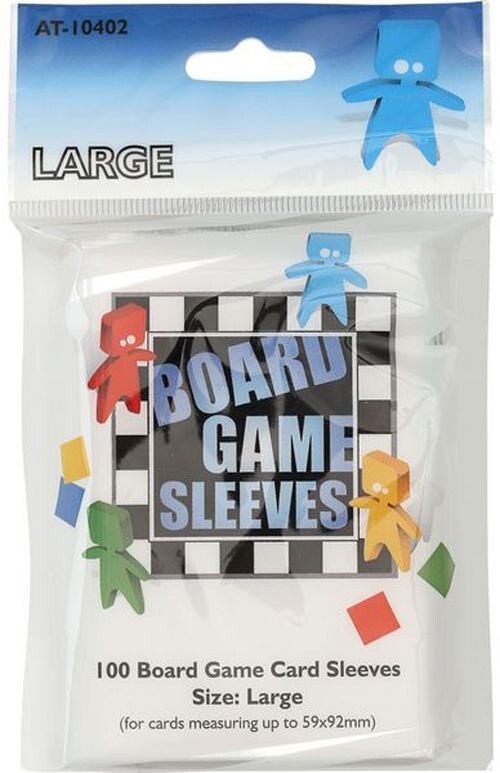 100 Board Games Sleeves Large 59x92mm European Variant Clear