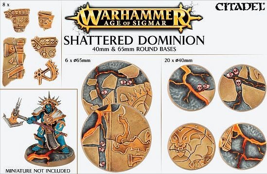 Shattered Dominion 40 und 65mm Round Bases (26 Bases)