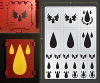 Vehicle Tear Drops Airbrush Stencil (Ter gallery