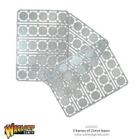 Warlord Games 3 frames of 25mm Bases round (75)