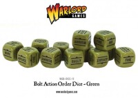 Bolt Action Allied Star Army Dice Bag and Green Order Dice (