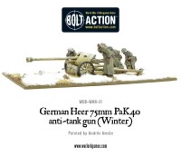 German Heer 75mm Pak 40 Anti-Tank Gun (Winter) 28mm
