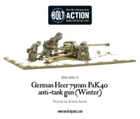German Heer 75mm Pak 40 Anti-Tank Gun (Winter) 28mm 3