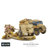 British 8th Army 25 pounder Light Artillery, Quad and Limber