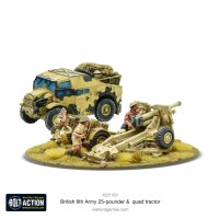 British 8th Army 25 pounder Light Artillery, Quad and Limber