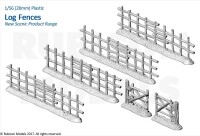 Log Fence Set 1 Scenery Series 1/56 28mm 2
