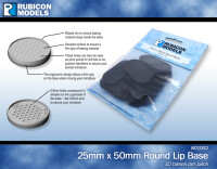 Rubicon Models 25mm x 50mm Round Edge Bases 1 Pack of 10 Bas